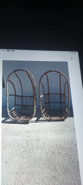 2 Sillas Colgantes Ratán con Cadenas