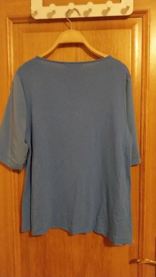 Blusa azul manga corta talla 40/42
