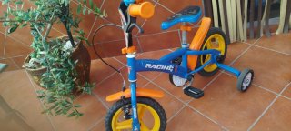 Bicicleta infantil RACING azul y naranja