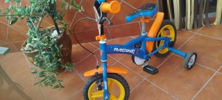 Bicicleta infantil RACING azul y naranja