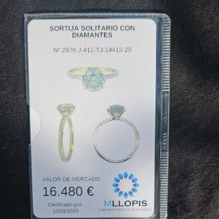 Impresionante anillo con diamante natural 3ct