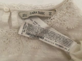 Blusa Zara blanca con encaje