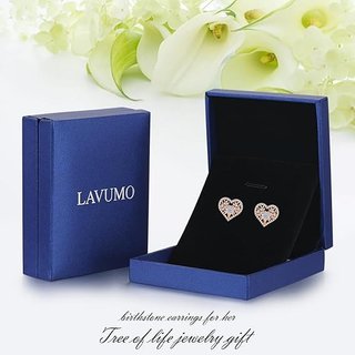 LAVUMO Pendientes Plata ley 925 Oro rosa-04-Abril