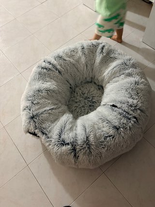 Cama para Mascota Grande Gris y Blanca