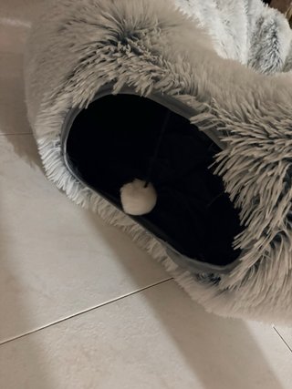 Cama para Mascota Grande Gris y Blanca