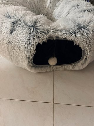 Cama para Mascota Grande Gris y Blanca