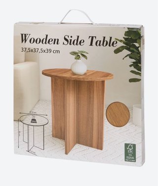 Mesita auxiliar madera 37,5x37,5x39 cm