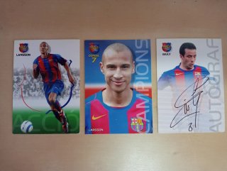 Cromo Fútbol FC Barcelona Larsson y Giuly