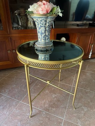 Mesa auxiliar dorada cristal