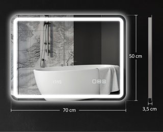 Espejo Baño LED Bluetooth 3 Colores