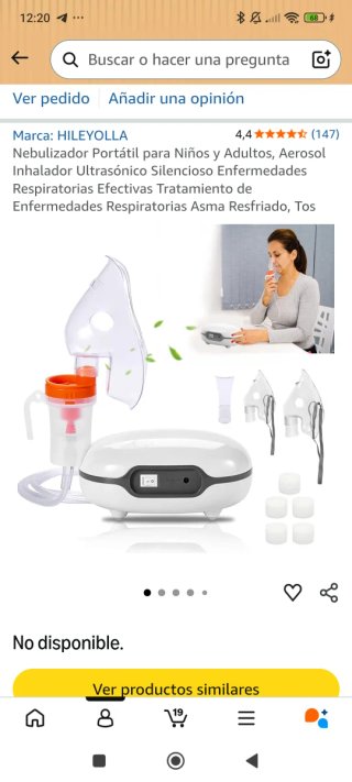 Nebulizador Portátil HILEYOLLA Niños y Adultos