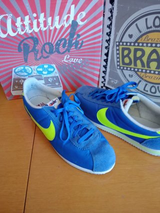 Zapatillas Nike Cortez Nylon AW Azul/Verde