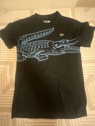 Camiseta Lacoste Sport Cocodrilo Azul Negra