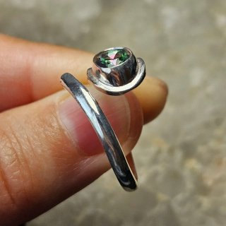 Anillo Plata 925 Topacio Místico Ajustable