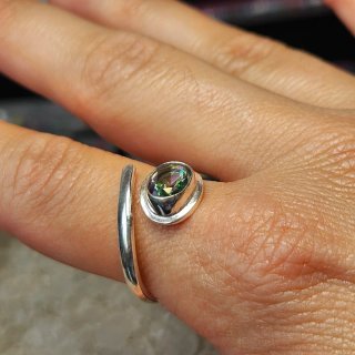 Anillo Plata 925 Topacio Místico Ajustable