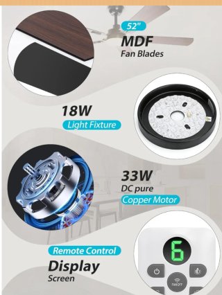 Ventilador Techo Aigostar con Luz
