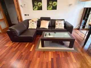 Sofá Cheslong 4 Plazas Cuero Marrón Roche BoBois