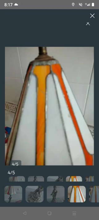 Lámpara antigua bronce querubín