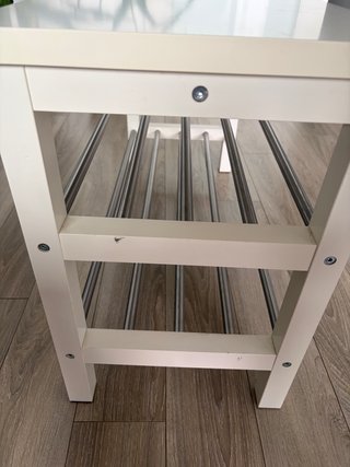 Zapatero Ikea Tjusig Blanco y Metal