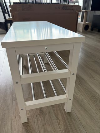 Zapatero Ikea Tjusig Blanco y Metal