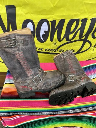 Botas moteras Termans gris amarronado /rojo