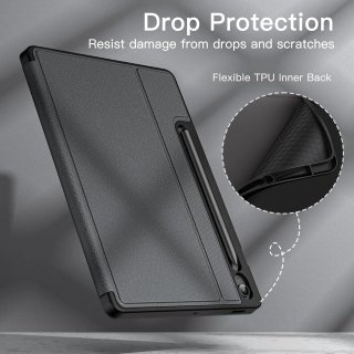JETech Custodia per Samsung Galaxy Tab S10 FE Plus/S10 FE+ 13,1 Pollici con Porta per S Pen, Cover Slim Folio Protettiva per Tablet, Visualizzazione Multiangolo (Nero)