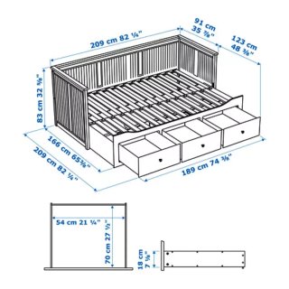 Diván Blanco Ikea Hemnes 160cm