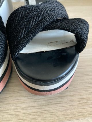 Sandalias Plataforma Plata y Negro