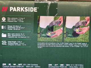 Pulverizador Parkside 12V/20V