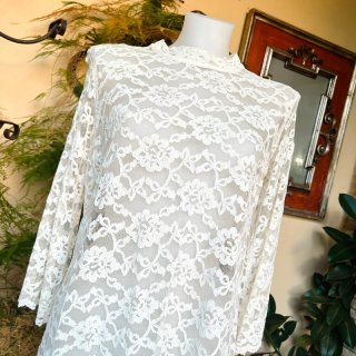 Mini abito/casacca pizzo vintage bianco