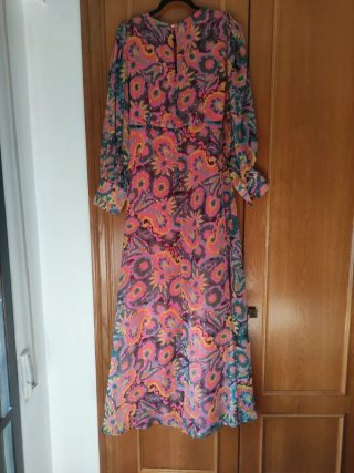 Vestido largo estampado multicolor