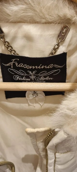 Piumino Fracomina Bianco con Pelliccia e Cintura