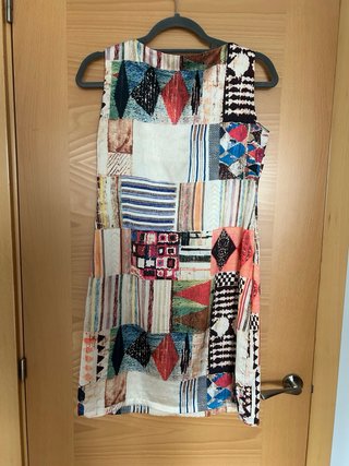 Vestido estampado patchwork mujer