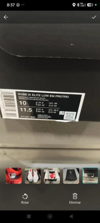 Nike Kobe IX Elite Low Protro Rojas Talla 44