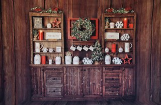 Fondo Fotografía Navidad Madera Rústica