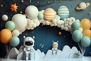 Fondo Fotografía Infantil Espacio Astronautas