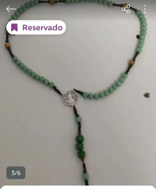 Rosario artesanal rosa y blanco y más colores