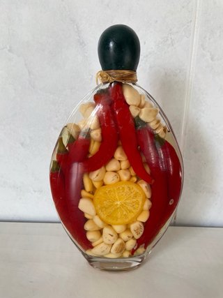 Botellas para decoración de la cocina de cristal.