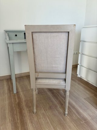 Silla Becara Beige Tapizada Madera