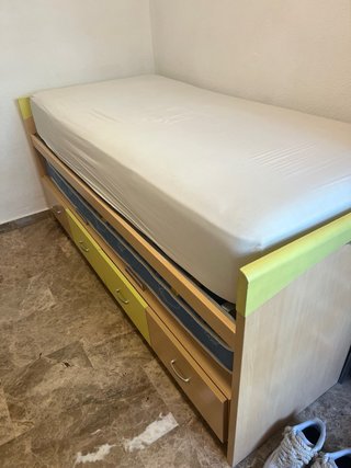 Cama juvenil compacta con cajones ( 90x196)