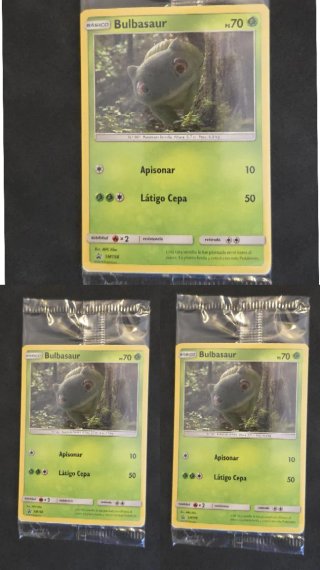 Lote 3 Cartas Pokémon Bulbasaur Promo SM198