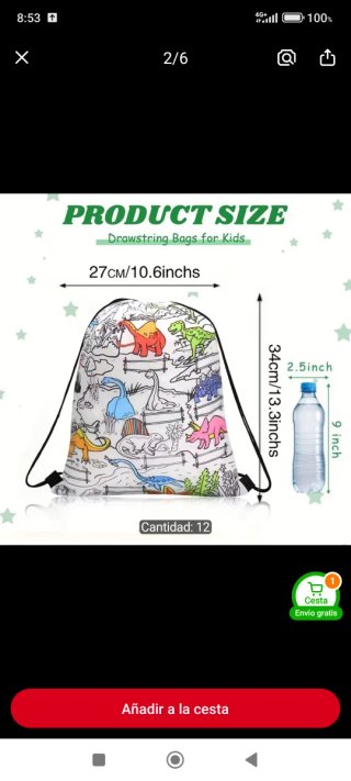 Mochila de cuerdas con dinosaurios
