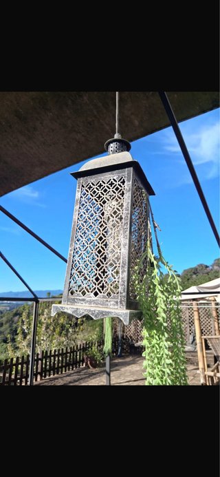 Farolillo marroquí auténtico metal y cristal