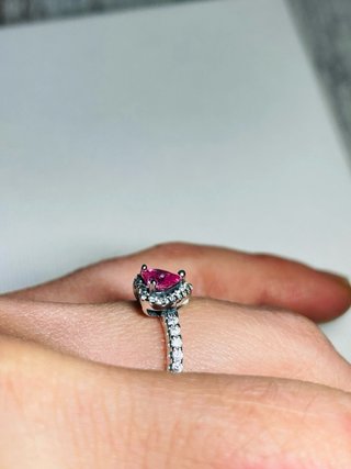 Anello Pandora Cuore Rosa Zircone Argento 925