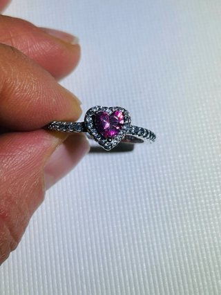 Anello Pandora Cuore Rosa Zircone Argento 925