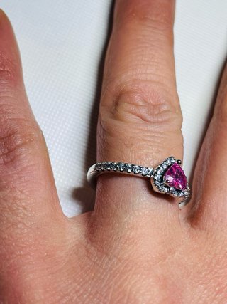 Anello Pandora Cuore Rosa Zircone Argento 925