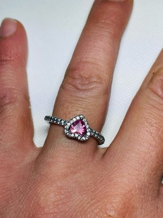 Anello Pandora Cuore Rosa Zircone Argento 925