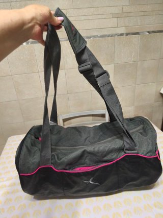 Borsa palestra Domyos grigia e fucsia