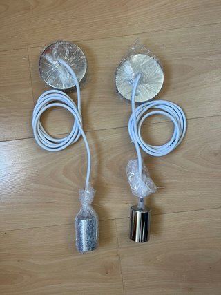 2 Lámparas Colgantes Acero Inox