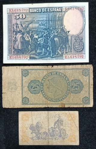 Lote 3 Billetes Antiguos España Pesetas